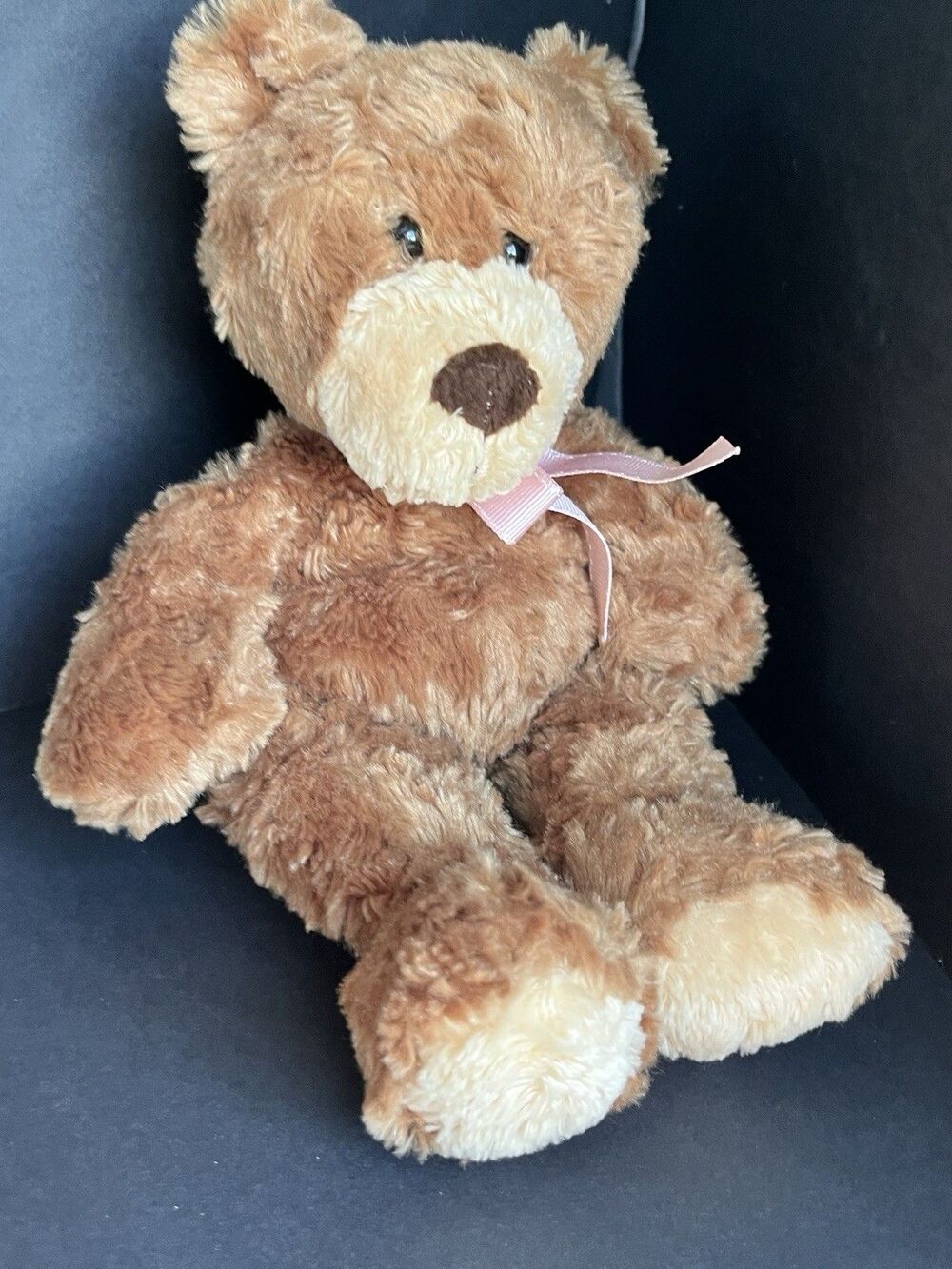 Vintage Carter’s Classics  Pink Ribbon Fuzzy Teddy Bear Brown Plush Lovey RARE - Picture 11 of 12